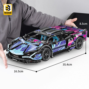 Kit de blocs de construction de supercar Cyberpunk à l'échelle 1:14, briques de modèle de voiture de sport urbaine télécommandée en plastique ABS, jouet éducatif à monter soi-même - Product Image 3