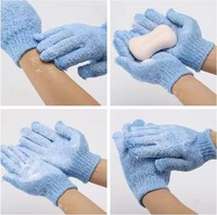 Gants de Bain Exfoliants en Nylon à Cinq Doigts pour le Corps, Gant de Massage pour Éliminer les Peaux Mortes, Épurateur Corporel Douche