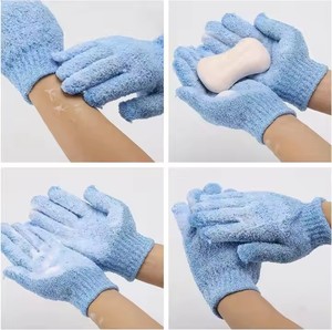 Guanti in Nylon a cinque dita per massaggiare la pelle morta esfoliante per il corpo guanti da bagno Scrubber per il corpo da bagno guanti da bagno esfolianti - Product Image 4
