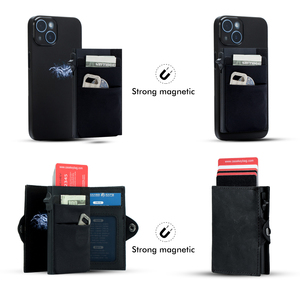 New Unique <b>Men</b> Credit Card Holder <b>RFID</b> Safe Magnetic Smart <b>Wallet</b> Leather Automatic Card Holder Auto Eject Mini <b>Wallet</b> <b>for</b> Phone - Product Image 3