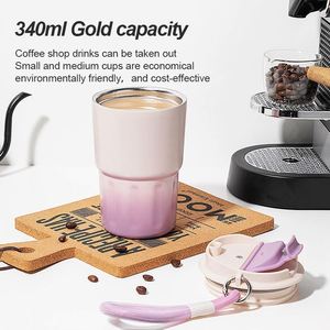 Black Custom Tumbler Stylish Gradient Insulated <b>Flask</b> Coffee Mug Portable Stainless Steel Water <b>Bottle</b> With Rope - Product Image 3