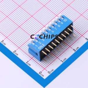 SMQP-10B-TP DIP Switch Switch ( Type: Piano Key )( Number of Switch Sections: 10 )( Lead Spacing: 2.54mm ) - Product Image 1