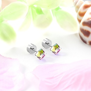 Pendientes de Acero Inoxidable Coloridos Ason, Diseño Nuevo, para Niñas, Tipo Broche, para Uso Diario, Precio al por Mayor - Product Image 4