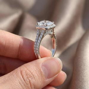 VVS Moissanite <b>Diamond</b> <b>Ring</b> 925 Sterling Silver Lab Grown <b>Diamond</b> Fine Jewelry for Engagement - Product Image 4