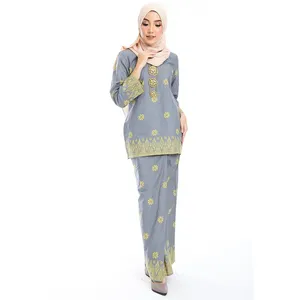 2020 New Design Abaya Jilbab Islamic Clothing Floral Printed Muslim Women Baju Kurung With High Quality