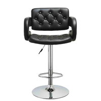 Tabouret de bar en cuir PU noir et velours, réglable, pivotant, pour îlot de cuisine