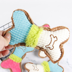 New Arrival Kinghon Plush Dog Chew Toys Bone Design Training <b>Squeaky</b> Interactive Funny Puppy Custom Logo 17*10cm - Product Image 4