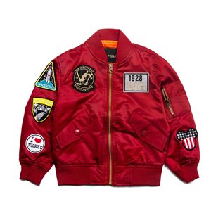 <span class=keywords><strong>Blouson</strong></span> Bomber MA-1 Tendance Automne-<span class=keywords><strong>Printemps</strong></span> Brodé sur le Devant pour Garçons et Filles, Coupe-Vent Imperméable Décontracté pour Activités de Plein Air, Style Baseball - Product Image 1