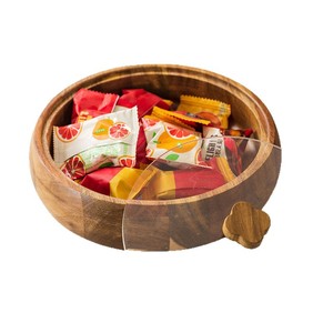 Round Acacia Wood <b>Tea</b> <b>Tray</b> With Lid 4-7 Compartments For Home Living Room Storage Candy Nut Box - Product Image 5