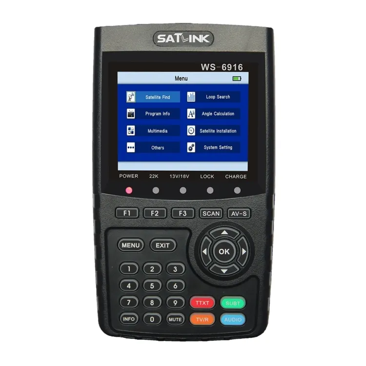 Satlink ws6916 vệ tinh kỹ thuật số tín hiệu Finder Meter 3.5 inch TFT màn hình LCD Hỗ trợ DVB-S S2 MPEG-2 MPEG-4 truyền hình vệ tinh nhận được