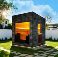 Ruang Sauna Uap Modern Kayu Solid Hemlock Elektrik Kustom untuk 2-6 Orang, Panel Kontrol Komputer, Pemasangan Mudah, Cocok untuk Vila