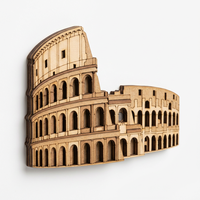 Direkt vom Hersteller 3D MDF Holz Lasergeschnittener Starker Magnetischer Umweltfreundlicher Kühlschrankmagnet für Hochzeiten Abschlussfeiern Tourismus Souvenir