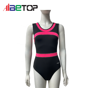 Оптовая продажа, латексный купальник для художественной гимнастики, купальник из черного спандекса - Product Image 2