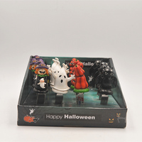 Petit ensemble de couteaux de cuisine écologiques de style vintage, ambidextres, avec manche en résine fantôme de citrouille, couteau en acier inoxydable couleur crème pour Halloween