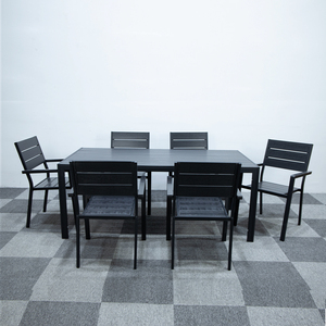 Günstiger Fabrikpreis Garten-Esstisch Stapelbare Stühle Set Preiswerte Aluminium-Esstische und -Stühle - Product Image 2