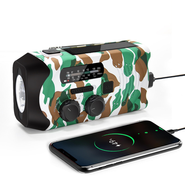 Portable Hand Crank Solar Emergency Radio with USB Port SOS Siren & LED Light for Phone Recharge