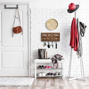 En gros, Panneau mural rustique en bois personnalisé avec porte-clés, Décoration de maison style ferme, Crochets artisanaux, Dropshipping - Product Image 3