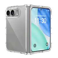 Coque de téléphone antichoc transparente pour iPhone Duo 18 Fold, protection anti-jaunissement en TPU et PC, anti-chute, pliable