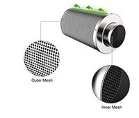 Filter Karbon Aktif LONGWELL untuk Grow Tent, Kartrid 10-Inci, Media Pra-Filter Udara, Kipas Saluran Plastik 38/50 MM