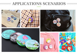 卸売 格安 金属製 オリジナルロゴ印刷 角型 丸型 32mm 58mm ブリキ 缶バッジ - Product Image 5