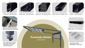 Système de toit rétractable automatique à commande à distance pour balcon de villa de luxe moderne, pergola en aluminium et PVC, auvent anti-pluie pour jardin extérieur - Product Image 6