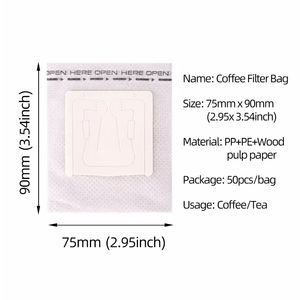 ถุงกรองกาแฟแบบแขวนหู ใช้แล้วทิ้ง ผลิตจาก PP+PE ไม่ถักทอ สำหรับ<span class=keywords><strong>ชง</strong></span><span class=keywords><strong>กาแฟ</strong></span> - Product Image 6