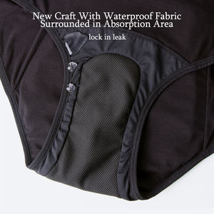 LYNMISS 4-lagiger Perioden- und Inkontinenzslip für Damen aus Bambus-Twill, Wiederverwendbare Unterwäsche mit Hoher Saugfähigkeit - Product Image 2