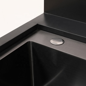 Ensemble complet d'évier de cuisine à <span class=keywords><strong>cascade</strong></span> éviers commerciaux en acier inoxydable grand bol simple avec porte-vaisselle sous les éviers - Product Image 4