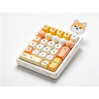Numpad Mekanik Mini Warna Hangat, Keycaps Custom Soft Matte, Nirkabel BT USB Type C, Keypad Angka Digital Portabel untuk Penggunaan Desktop