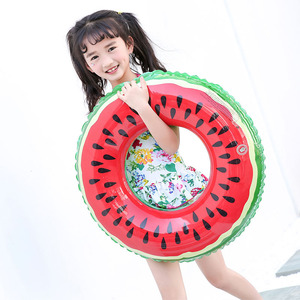 Anillo de natación con forma de sandía para niños, juguete flotante redondo de Pvc grueso para piscina, Unisex, YB189 - Product Image 3