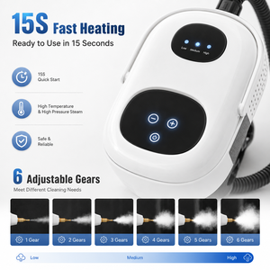 เครื่องทำความสะอาดไอน้ำแบบมือถือ 1500W แรงดันสูง 3 บาร์ พร้อมถังน้ำ 1000 มล. สำหรับทำความสะอาดบ้านและรถยนต์ ผู้ผลิต OEM - Product Image 1