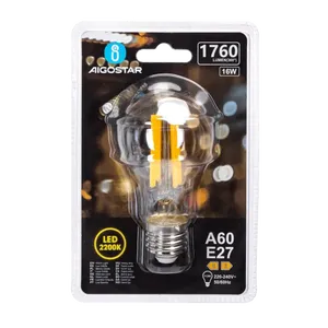 Ampoule LED à filament mbar a60 e27 16w, efficace et décorative, idéale pour l'éclairage et l'ambiance chaleureuses. - Product Image 3