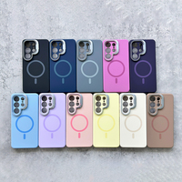 Coque en silicone liquide JOYPORODO S117 avec support d'objectif pour iPhone 18 17 16~12 Pro Max, coque magnétique antichoc pour Samsung