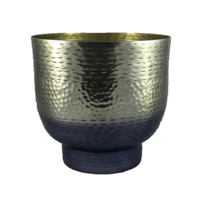 Decorative <b>Hammered</b> Aluminium Contemporary Tabletop Vase Flower Pot Home Decoration Handmade Eco-Friendly High Quality - Product Image 1