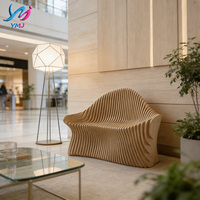 Banc en bois paramétrique de luxe, chaises d'attente durables, sièges de jardin, canapé pour hôtel, centre commercial, bureau, espace public