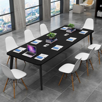 Mesa de Reuniones Rectangular Moderna de Madera, Escritorio de Conferencia Estable para Oficina y Espacio de Trabajo Empresarial