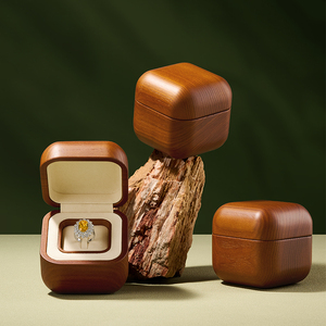 Caja de Anillo de Compromiso FANXI, Mini Caja de Madera para Regalo de Joyería, para Anillo de Diamantes de Boda - Product Image 5