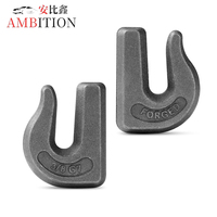 AMBITION Soldadura en gancho de agarre Ganchos de cubo de tractor de 3/8 pulgadas G70 Gancho de cadena de remolque soldable con horquilla forjada