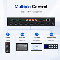 Conmutador de Matriz HDMI 4x4 4K60Hz, 4 Entradas 4 Salidas con Extracción de Audio HDMI 2.0/1.4 con RS232 IR