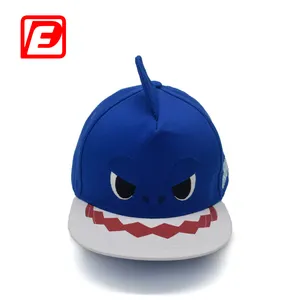 Kids Custom Snapback Hat Shark Shaped Hat Embroidery Cap Fashion Design 100% Cotton High Quality Funny Children Funny Hat