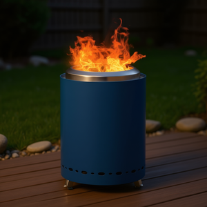 เตาไฟสีน้ำเงินทันสมัย ขนาด 7.1x7.1x9.7 นิ้ว แบบพกพา ใช้เอทานอล ไร้ควัน สำหรับกลางแจ้ง ทำจากสแตนเลสเคลือบสีฝุ่น ตั้งพื้นได้ - Product Image 2
