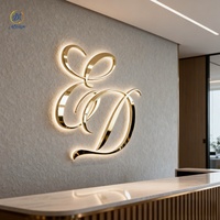 Signalétique extérieure LED 3D étanche, panneau publicitaire rétroéclairé LED 3D, enseigne LED personnalisée pour l'extérieur, signalétique murale intérieure