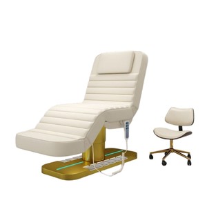 Electric Stainless Steel Modern-Style Beauty Bed Gold Base-Adjustable Reclining Massage Table Spa Commercial Living Room Bedroom - Product Image 4