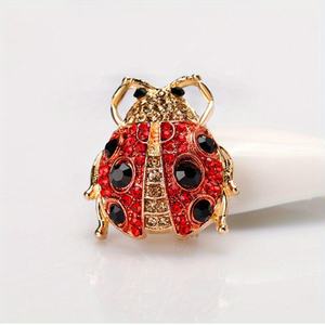 Spilla a forma di <span class=keywords><strong>scarabeo</strong></span> rosso <span class=keywords><strong>portafortuna</strong></span>, corpo in metallo artigianale con finitura a vortice dorato, chiusura a spilla di sicurezza, spilla smaltata, spilla originale da donna - Product Image 5