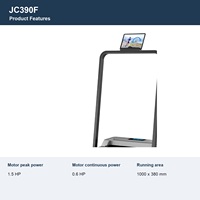 Treadmill Elektrik JC390F dengan Pegangan Lipat, Area Berjalan 1000x380mm, Motor 1.5 HP, Kemiringan Manual