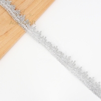 Bordures tressées en polyester écologiques de haute qualité, or et argent, 2,8 cm
