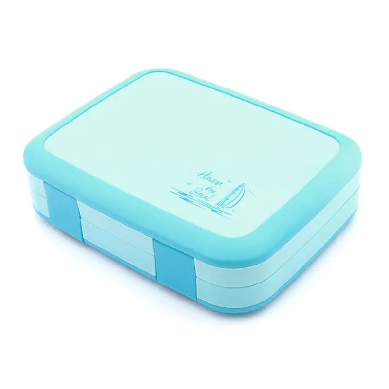 Fiambrera Bento portátil para adultos, fiambrera escolar de plástico PP de grado alimenticio, 5 compartimentos
