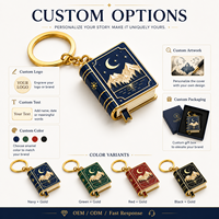Gantungan Kunci Enamel Bentuk Buku Mini Custom Motif Gunung Bulan Bintang Logam Hadiah Sastra untuk Pecinta Buku Mockup Gratis Koleksi