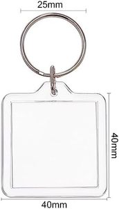 Porte-clés personnalisé en acrylique rectangulaire au design raffiné, porte-clés DIY pour souvenir, anniversaire, vacances, avec photo à clipser rapidement - Product Image 6