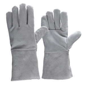 गर्मी प्रतिरोधी लंबे हाथ चमड़े छूत वेल्डिंग दस्ताने वेल्डर के लिए श्रमिकों, चीन और पाकिस्तान से - Product Image 4